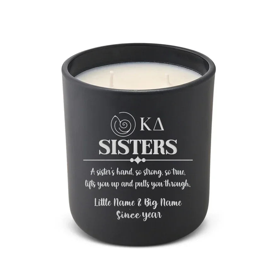 Personalized Kappa Delta Engraved Glow Candle 12 oz. - Sisters