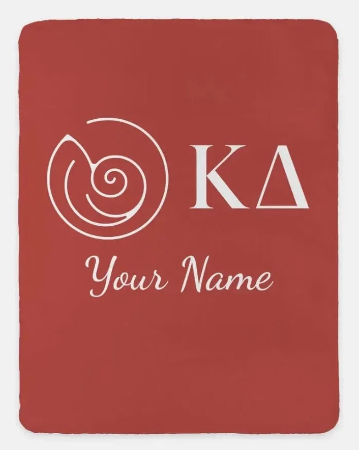 Personalized Kappa Delta XL 60x80 Sherpa Throw Blanket Clay Throw Blankets