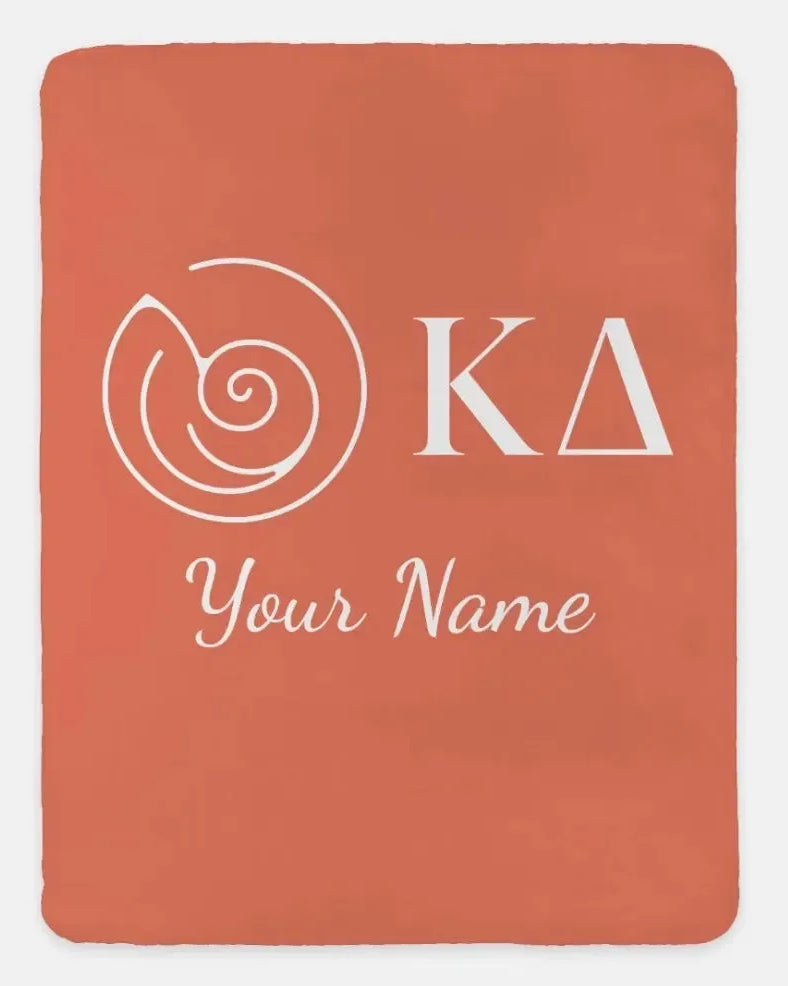 Personalized Kappa Delta XL 60x80 Sherpa Throw Blanket Coral Throw Blankets