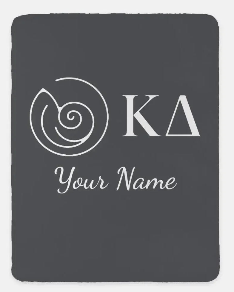 Personalized Kappa Delta XL 60x80 Sherpa Throw Blanket Gray Throw Blankets