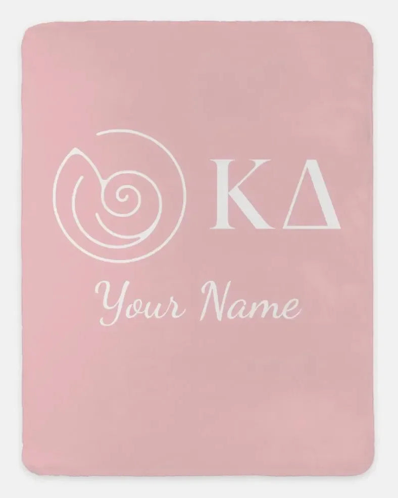 Personalized Kappa Delta XL 60x80 Sherpa Throw Blanket Blush Pink Throw Blankets