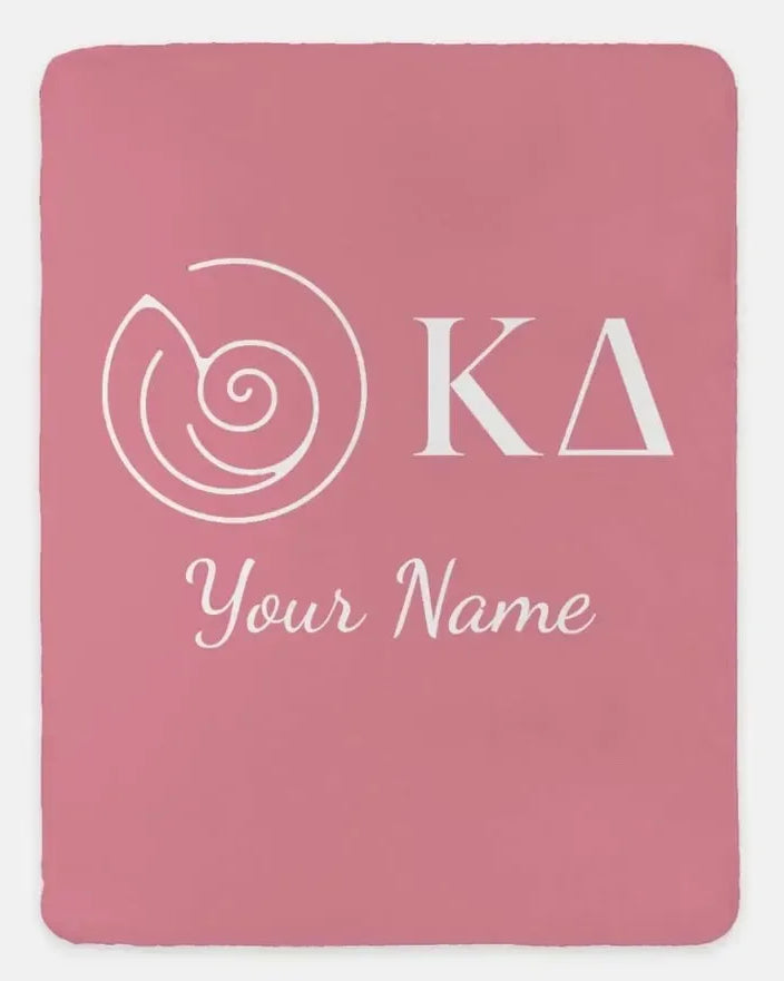 Personalized Kappa Delta XL 60x80 Sherpa Throw Blanket Pink Throw Blankets