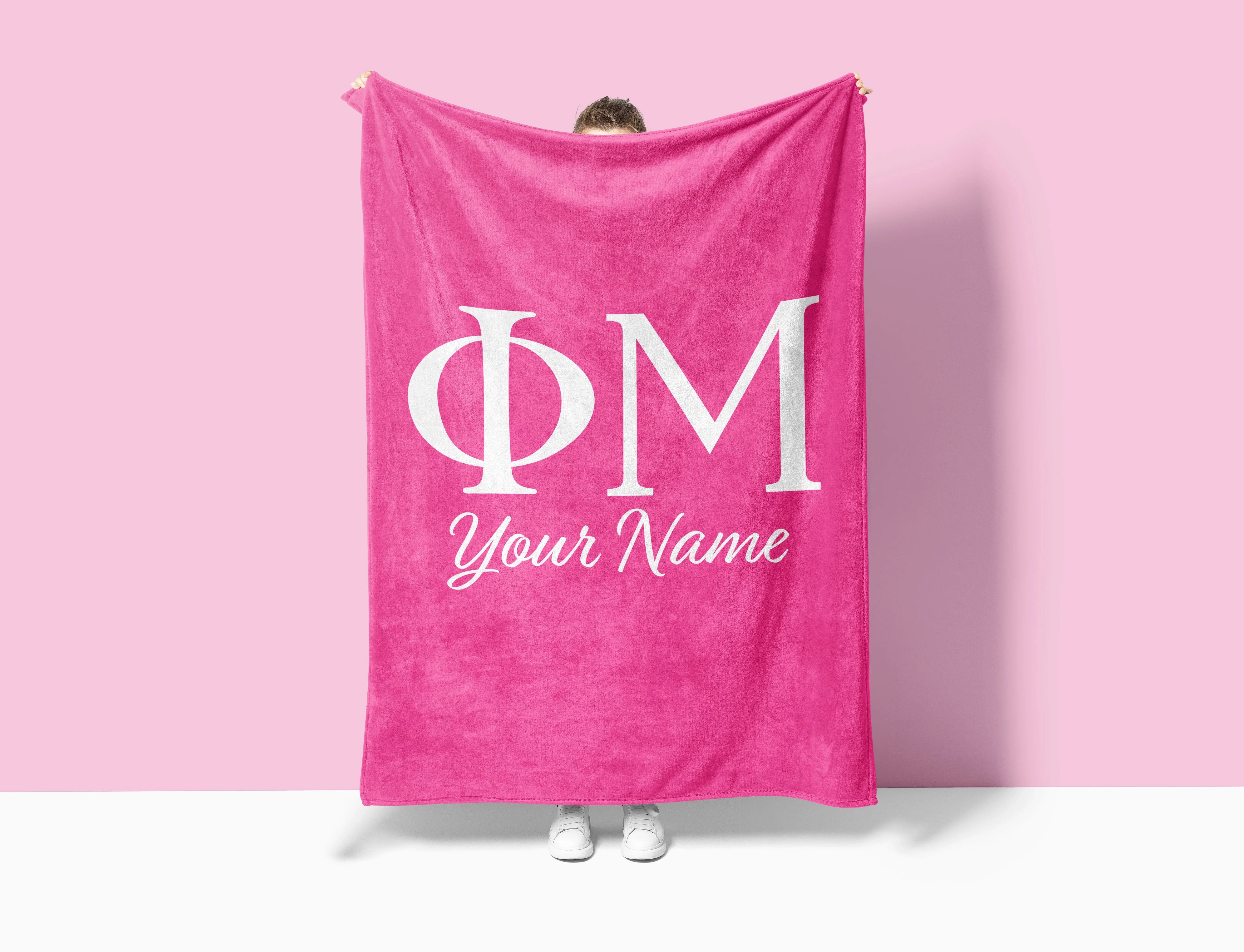 Phi Mu Sherpa Sorority Blanket Personalized XL