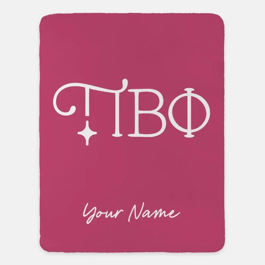 Personalized Pi Beta Phi XL 60x80 Sherpa Throw Blanket Greek Letters Berry