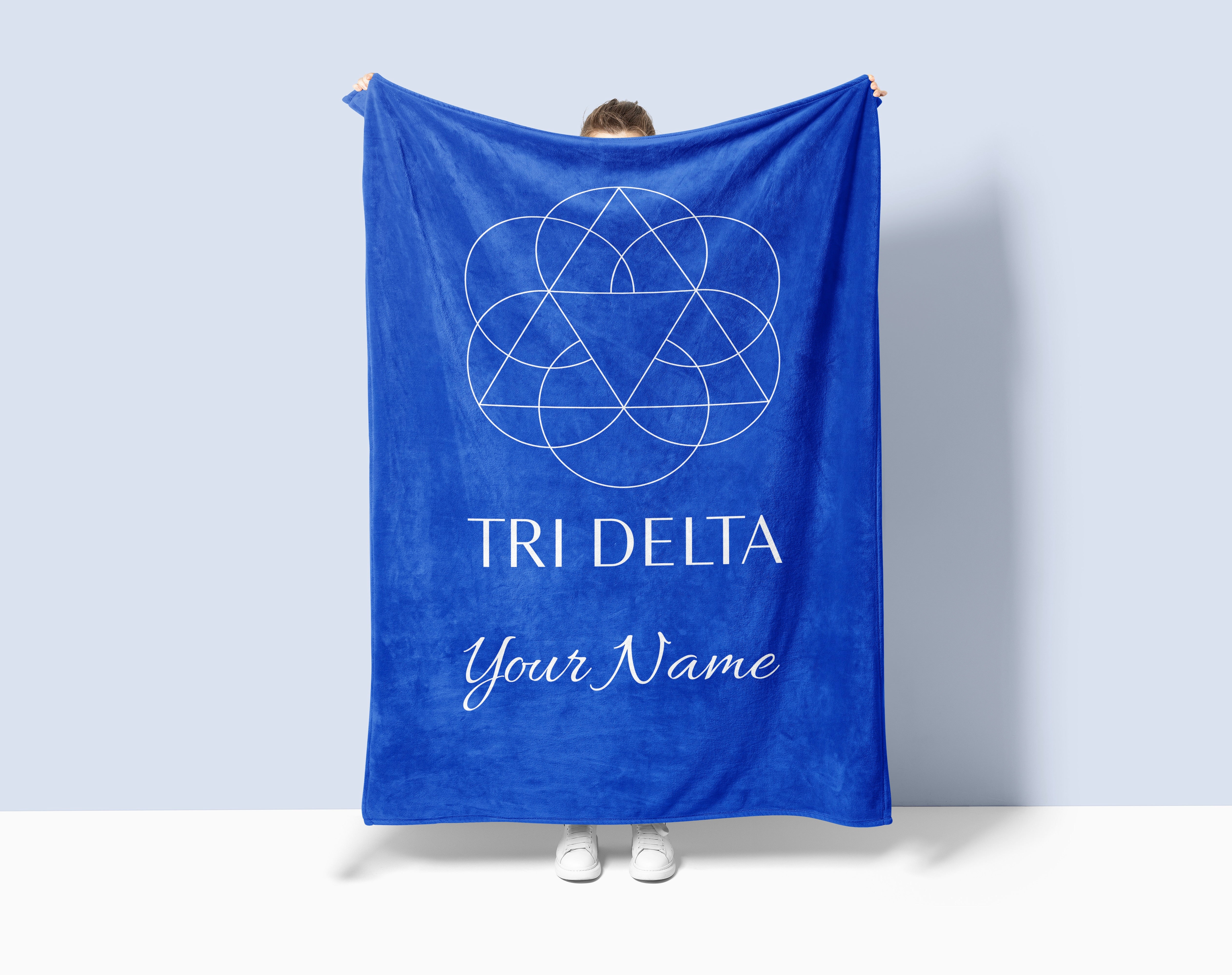 Personalized Tri Delta Traditional XL 60x80 Sherpa Blanket