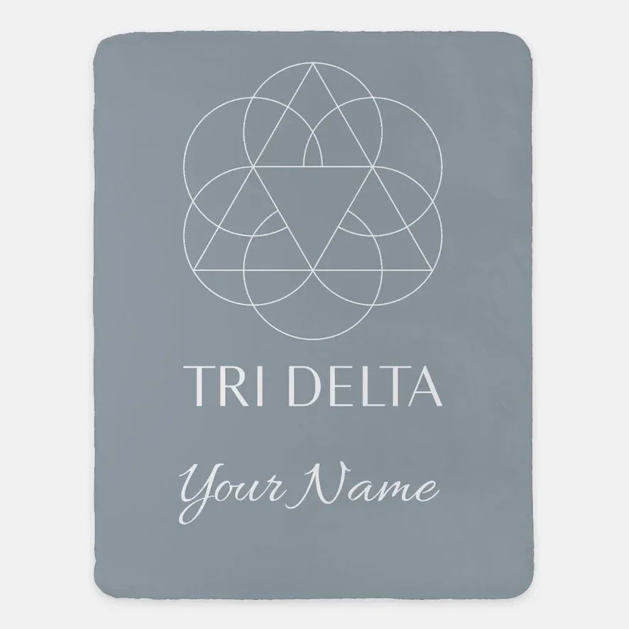 Personalized Tri Delta Traditional Sherpa Blanket -60x80