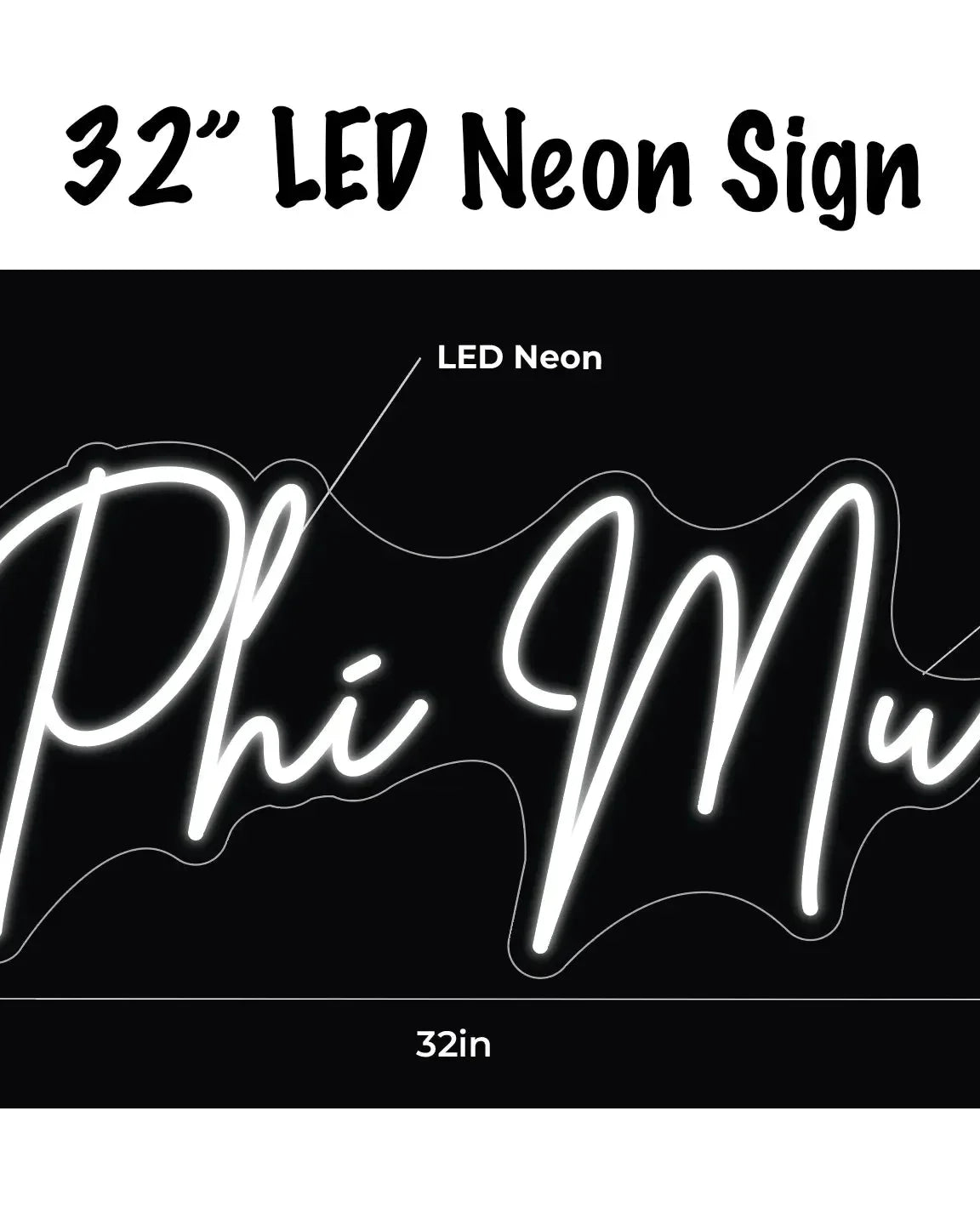 Phi Mu LED Neon Sign w/ Dimmer Neon Signs
