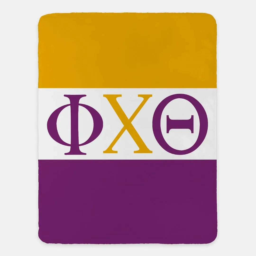 Phi Chi Theta XL 60x80 Sherpa Blanket - Color Block