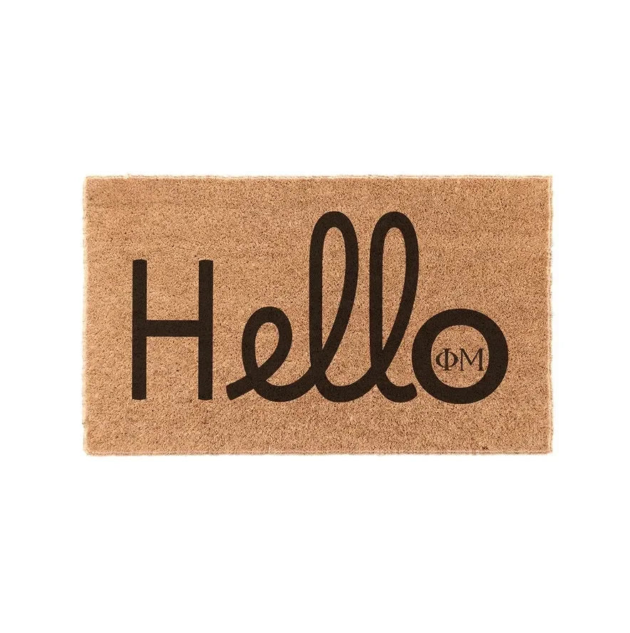 Phi Mu Coir Doormat - Hello Door Mats