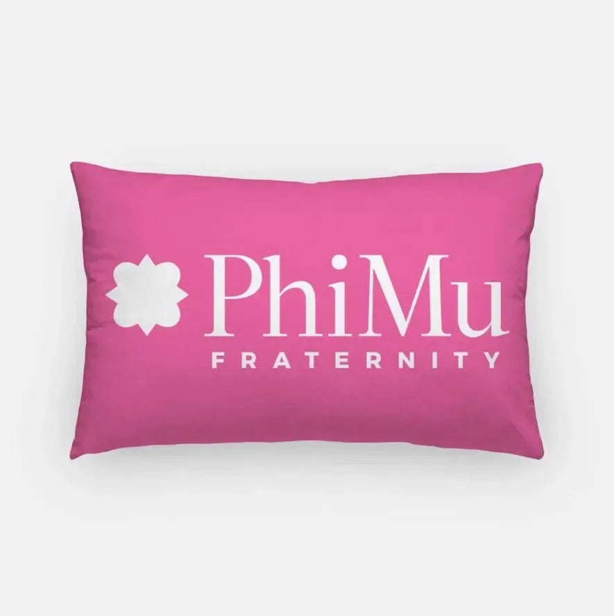 Phi Mu Fraternity Lumbar Pillow Pink