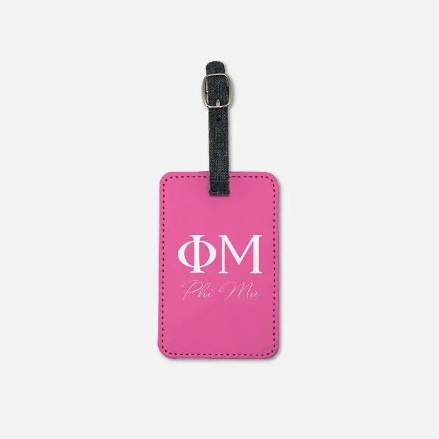Phi Mu Luggage Tag (Set of 2) Carnation Luggage Tags