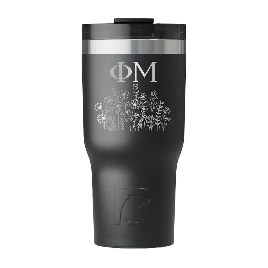 Phi Mu RTIC 20 oz Essential Ceramic Lined Tumbler - Wildflowers