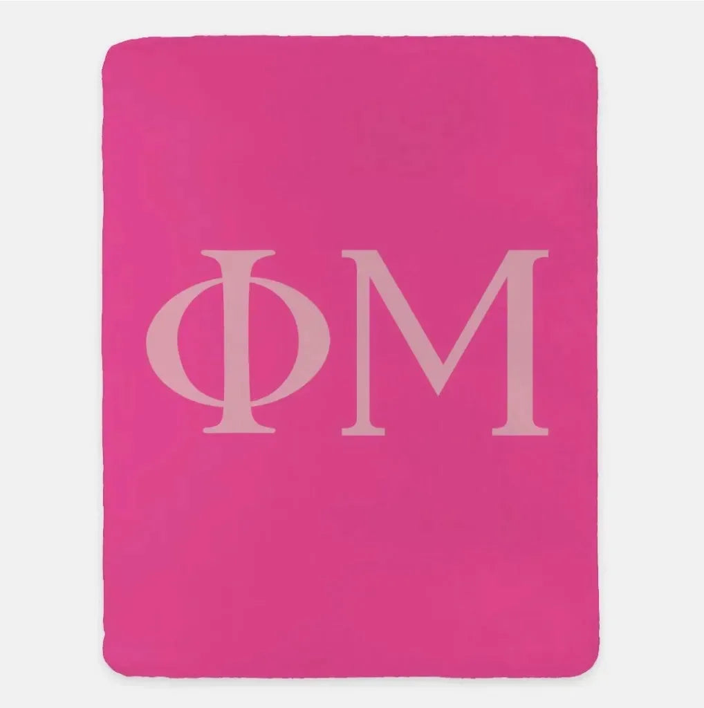 Phi Mu XL 60x80 Sherpa Throw Blanket Pink Blush