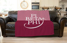 Pi Beta Phi XL 60x80 Sherpa Throw Blanket - Wine Color Block Throw Blankets