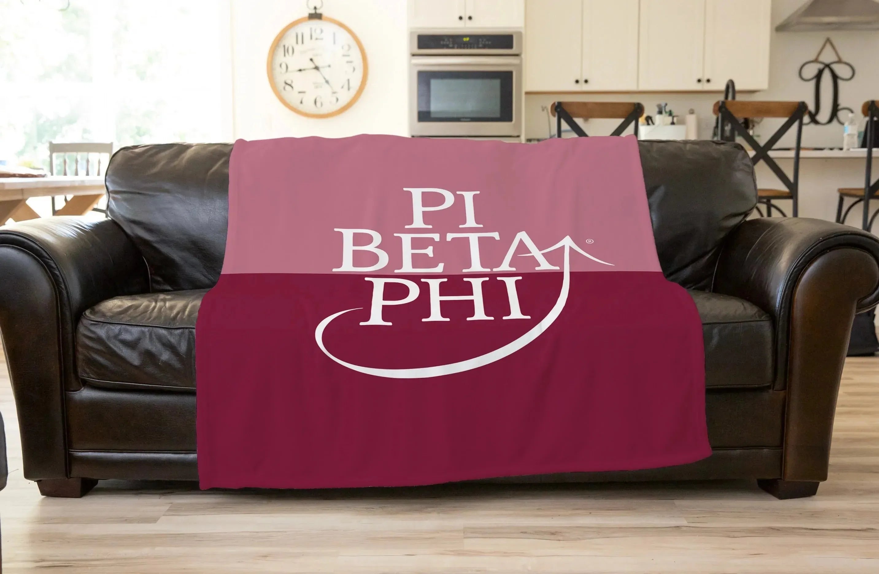 Pi Beta Phi XL 60x80 Sherpa Throw Blanket - Wine Color Block Throw Blankets