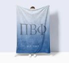 Pi Phi XL 60x80 Sherpa Throw Blanket - Blue Gradient Throw Blankets