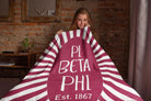 Pi Phi XL 60x80 Sherpa Throw Blanket - Wine Starburst Throw Blankets