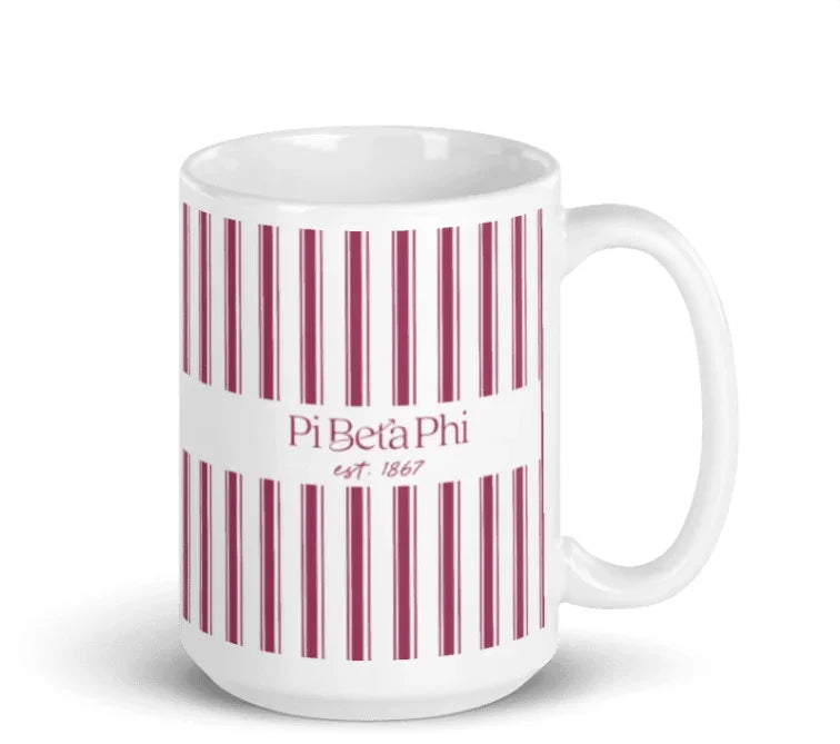 Pi Beta Phi Ceramic Mug 15 oz. - Stripes