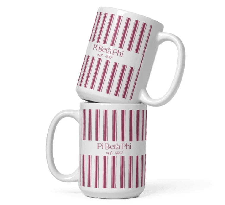 Pi Beta Phi Ceramic Mug 15 oz. Stripes