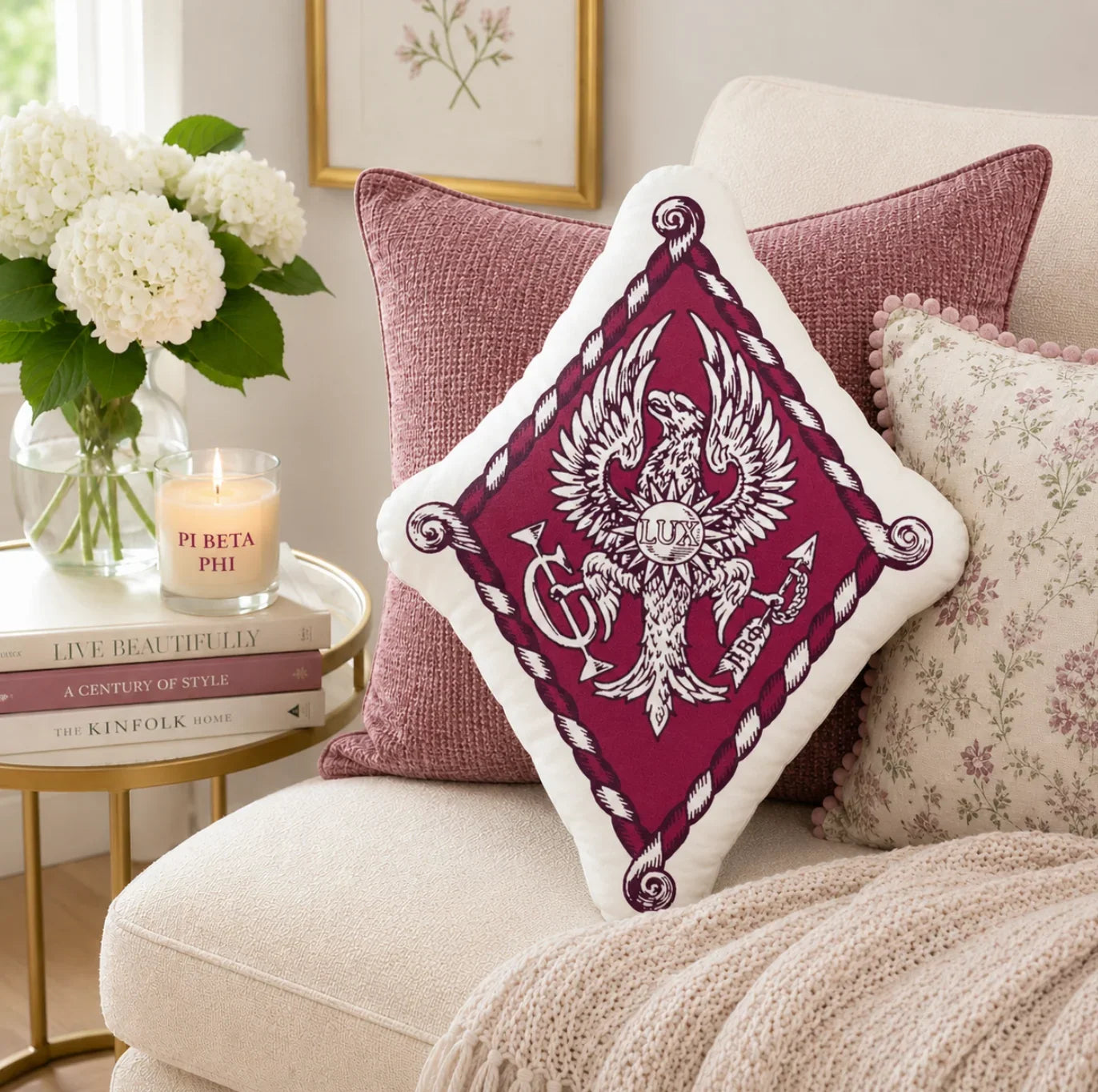 Pi Beta Phi Crest Custom-shaped Throw Pillow