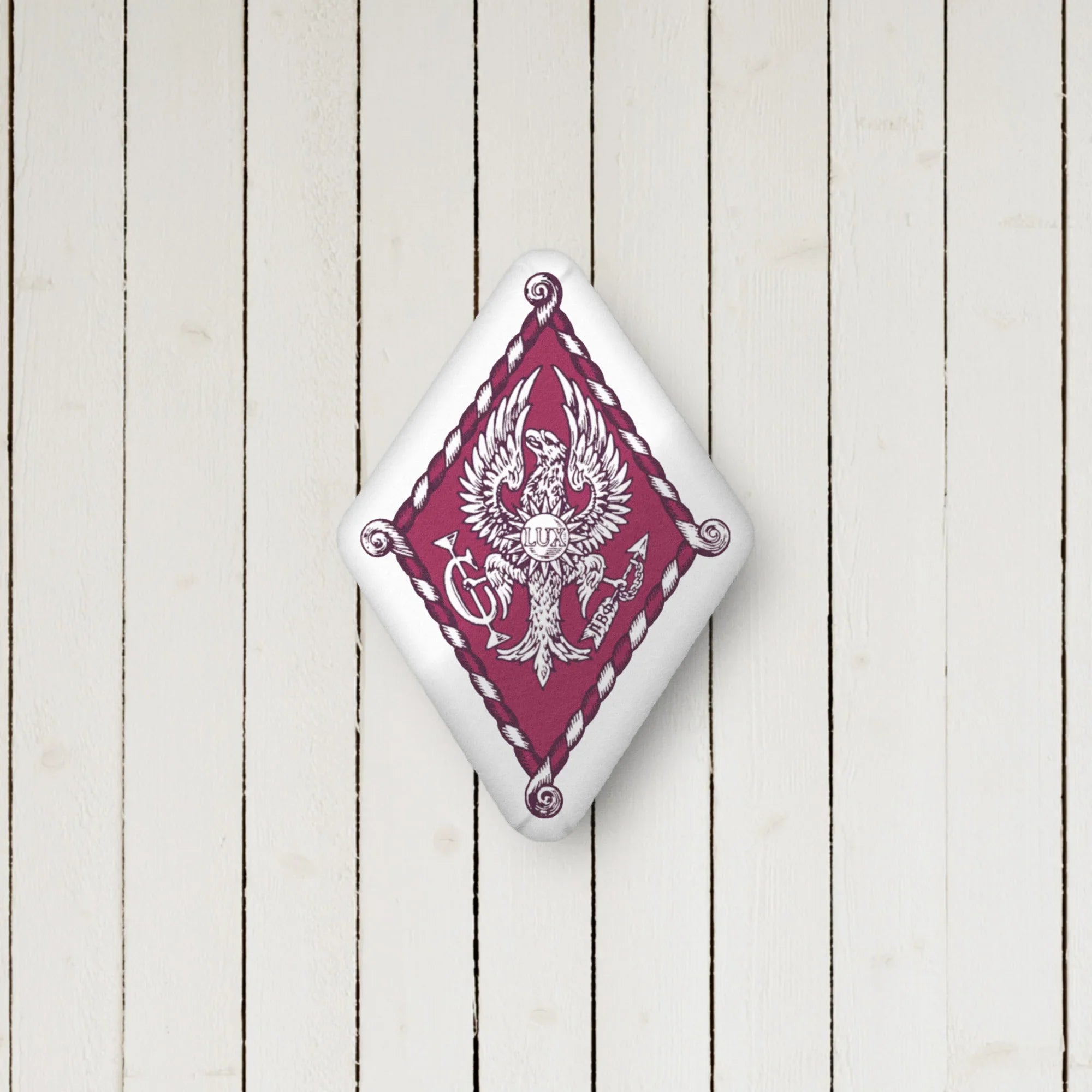 ProdPi Beta Phi Crest Custom-shaped Throw Pillow
