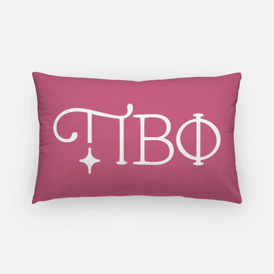 Pi Beta Phi Greek Letters Lumbar Throw Pillow | Pi Phi Gifts