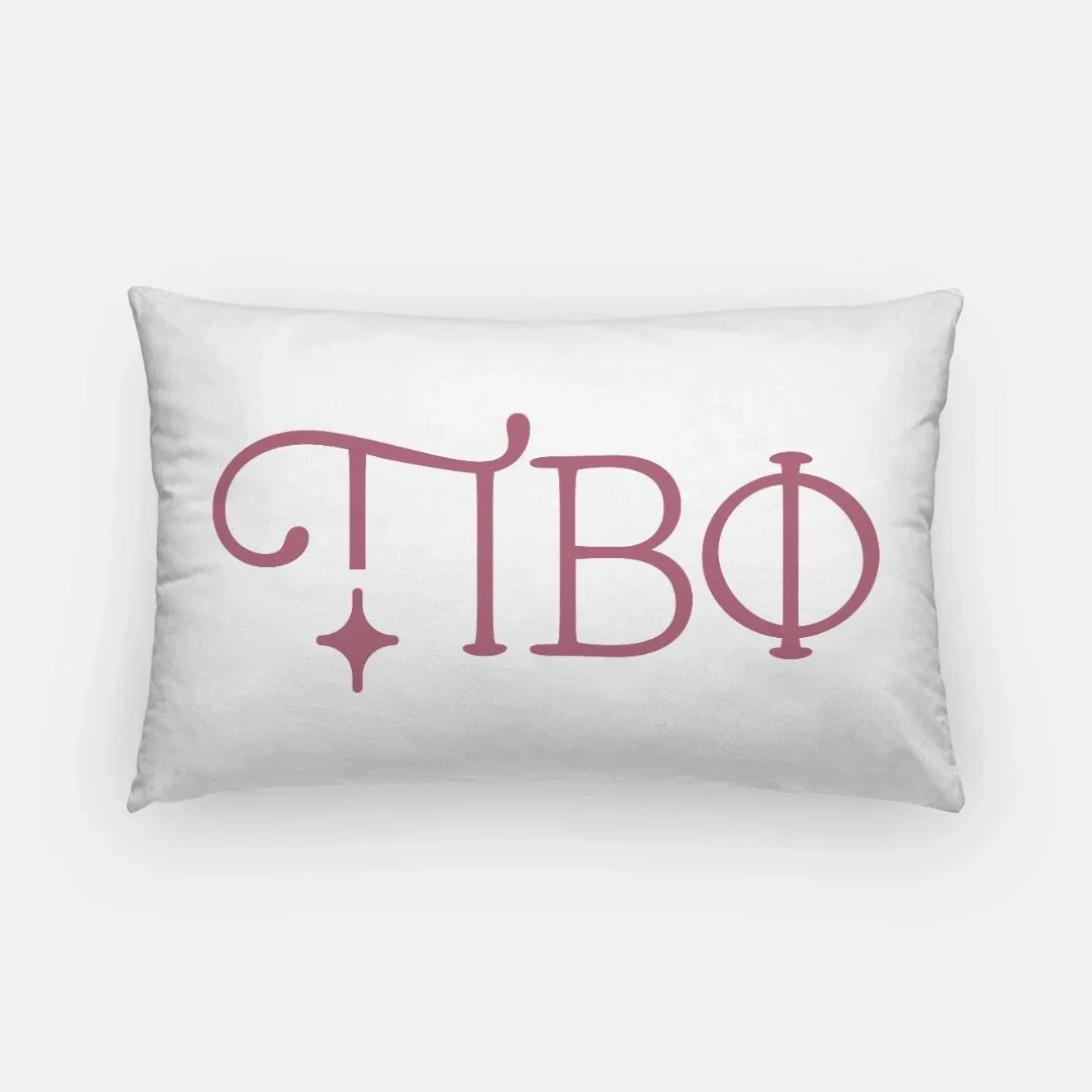 Pi Beta Phi Greek Letters Lumbar Throw Pillow