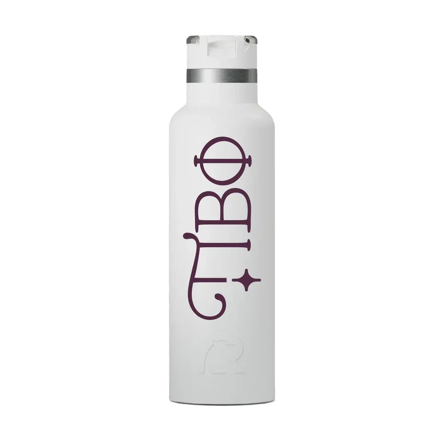 Pi Beta Phi RTIC 20 oz Ceramic Lined Water Bottle Tumbler UV Print Dark Berry