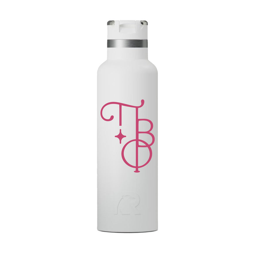Pi Beta Phi Stacked Greek Letters RTIC 20 oz Ceramic Lined Water Bottle Tumbler UV Print