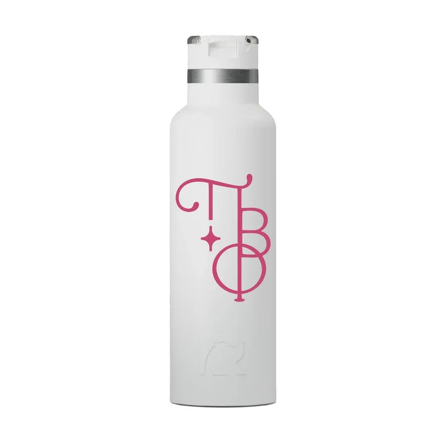 Pi Beta Phi Stacked Greek Letters RTIC 20 oz Ceramic Lined Water Bottle Tumbler UV Print