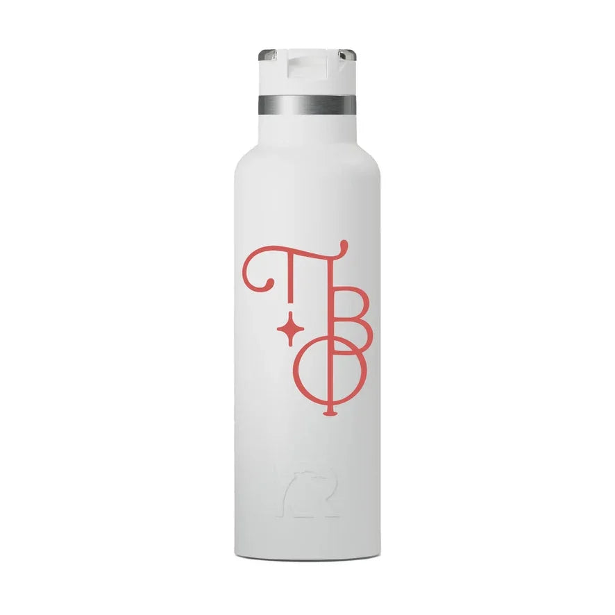 Pi Beta Phi Stacked Greek Letters RTIC 20 oz Ceramic Lined Water Bottle Tumbler UV Print