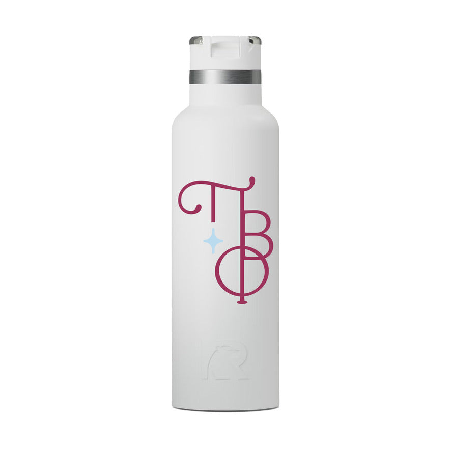 Pi Beta Phi Stacked Greek Letters RTIC 20 oz Ceramic Lined Water Bottle Tumbler UV Print