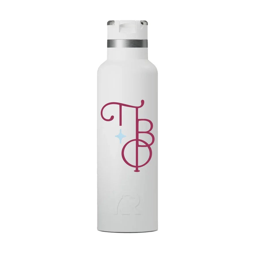 Pi Beta Phi Stacked Greek Letters RTIC 20 oz Ceramic Lined Water Bottle Tumbler UV Print