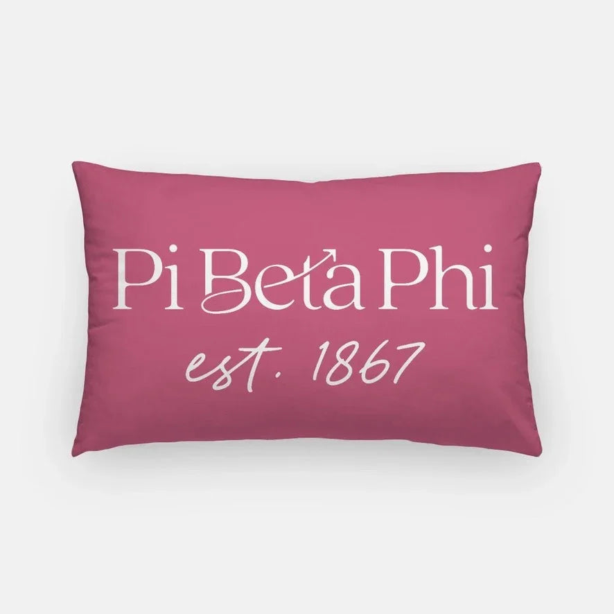 Pi Beta Phi Traditional 1867 Throw Pillow | Pi Phi Big Little Gifts