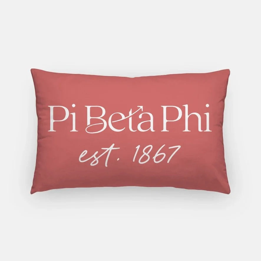 Pi Beta Phi Traditional 1867 Throw Pillow | Pi Phi Big Little Gifts