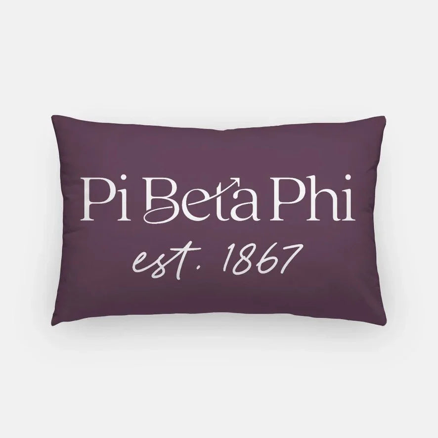 Pi Beta Phi Traditional 1867 Throw Pillow | Pi Phi Big Little Gifts