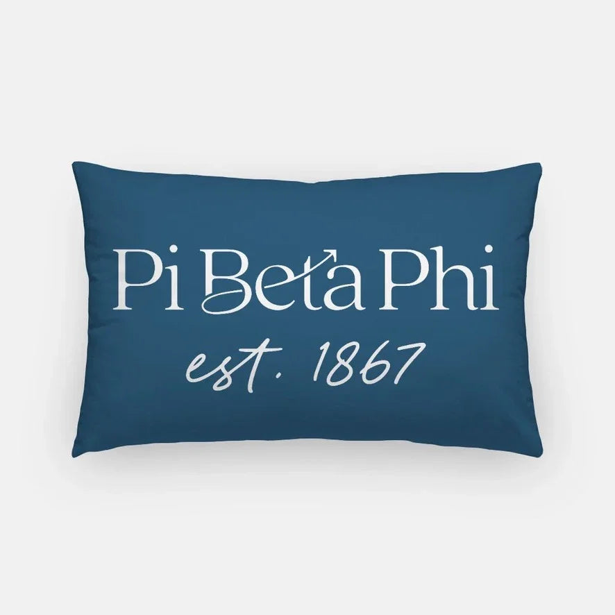Pi Beta Phi Traditional 1867 Throw Pillow | Pi Phi Big Little Gifts