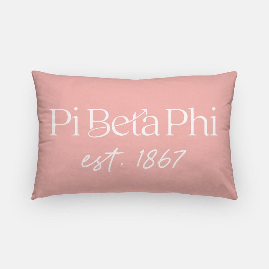 Pi Beta Phi Traditional 1867 Throw Pillow | Pi Phi Big Little Gifts