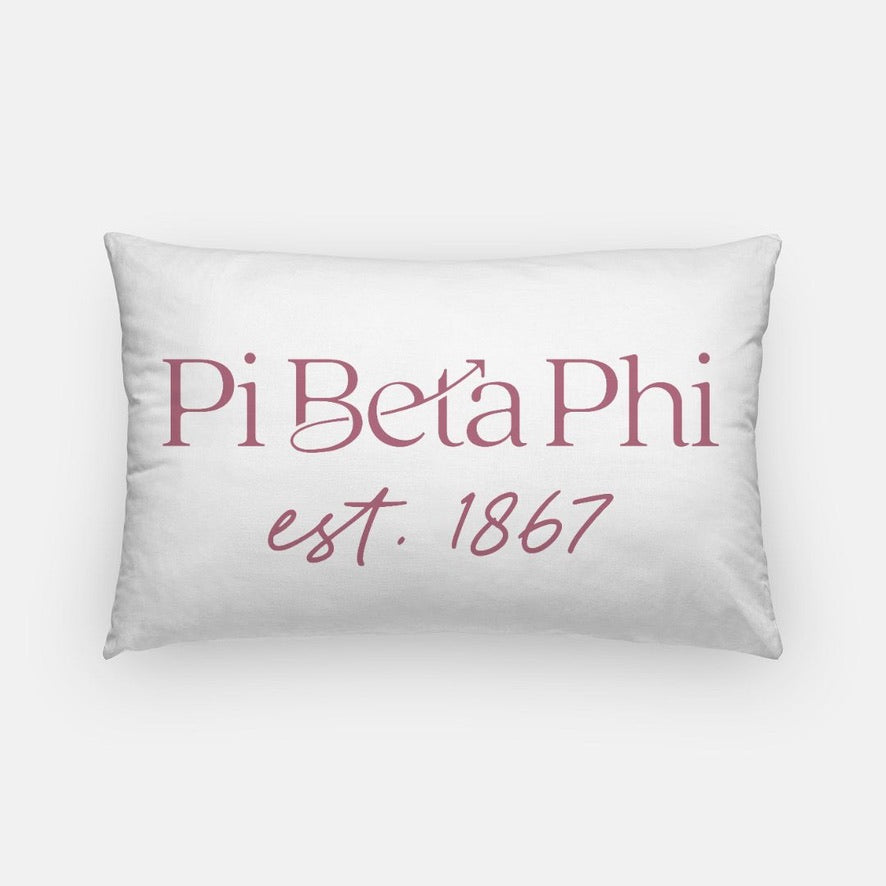Pi Beta Phi Traditional 1867 Throw Pillow | Pi Phi Big Little Gifts