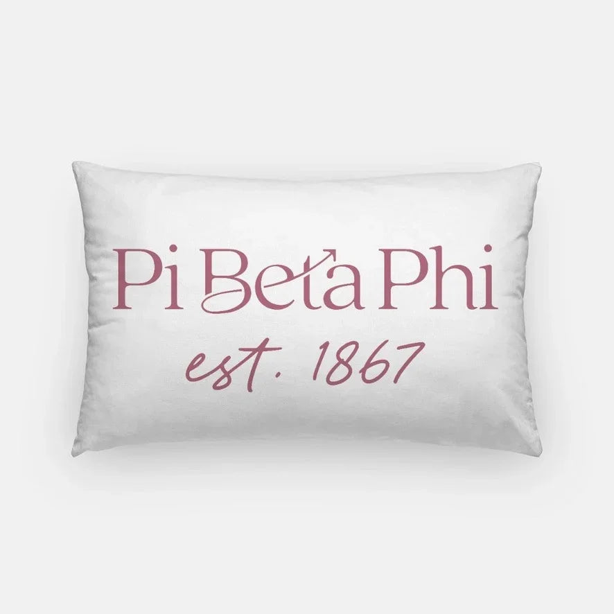 Pi Beta Phi Traditional 1867 Throw Pillow | Pi Phi Big Little Gifts