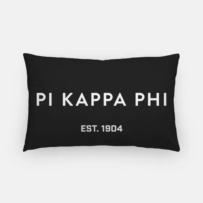Pi Kappa Phi 1904 Lumbar Pillow Cover Black White Pillow Covers