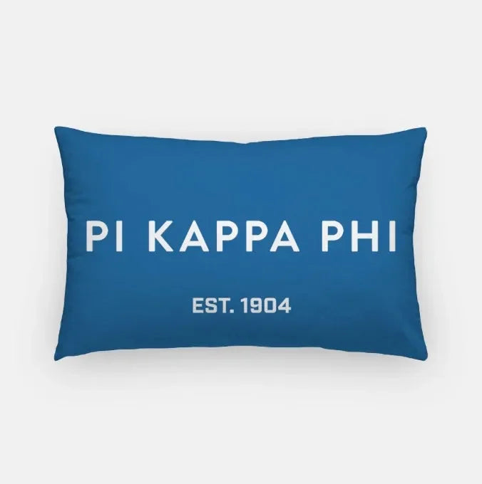 Pi Kappa Phi 1904 Lumbar Pillow Cover Blue White Pillow Covers