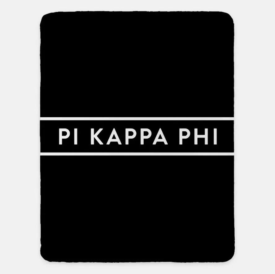 Pi Kappa Phi XL 60x80 Blanket - Traditional Center Band Black Throw Blankets