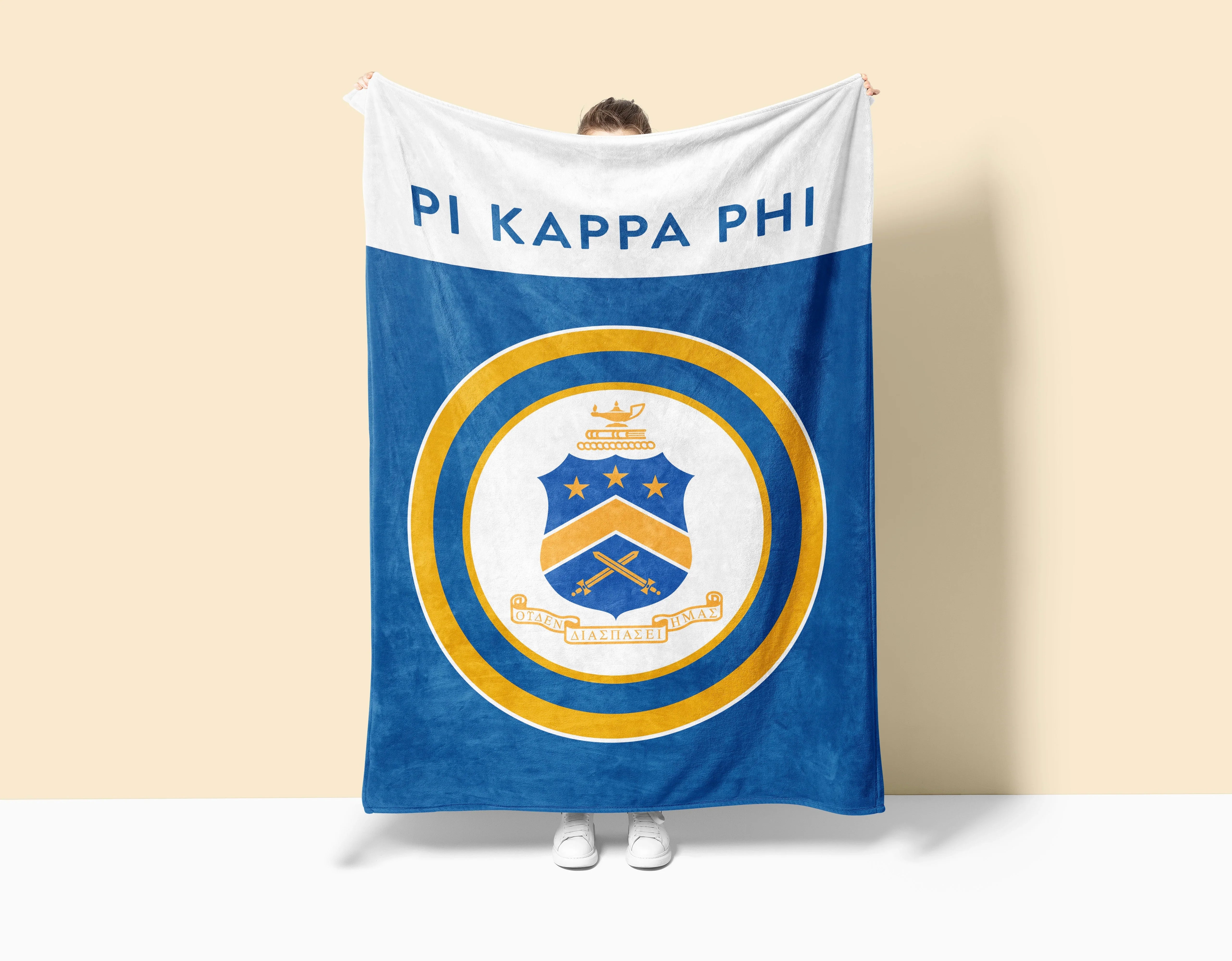 Pi Kappa Phi XL 60x80 Sherpa Blanket- Bullseye Coat of Arms | Gifts