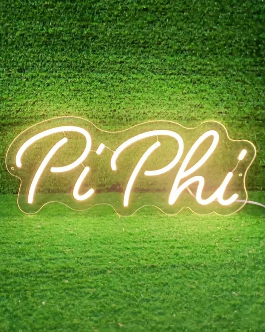 Pi Phi LED Neon Script Sign w/ Dimmer Neon Signs