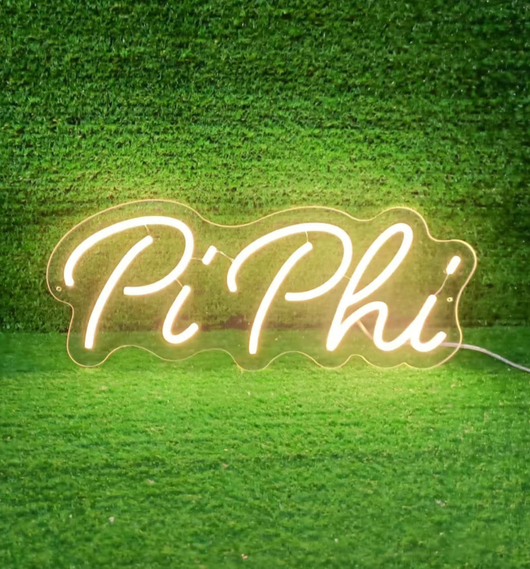 Pi Phi LED Neon Script Sign w/ Dimmer Neon Signs