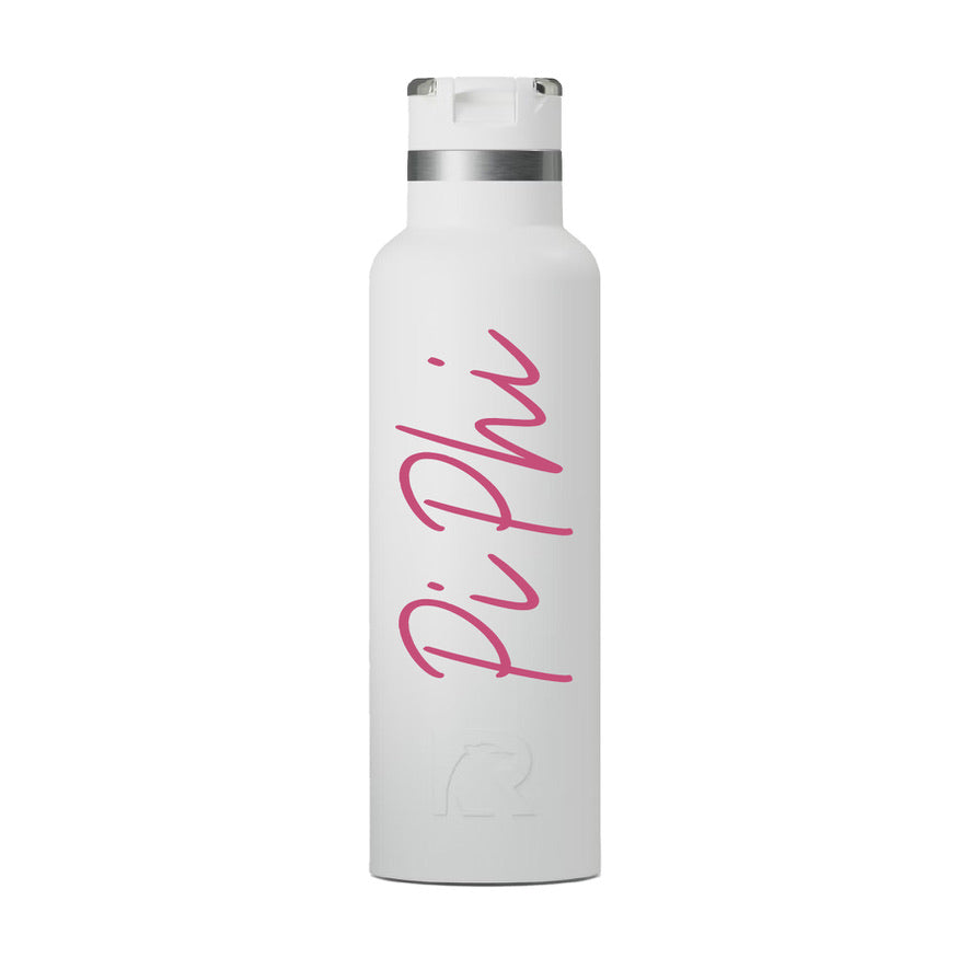 Pi Phi RTIC 20 oz Ceramic Lined Water Bottle Tumbler UV Print Berry