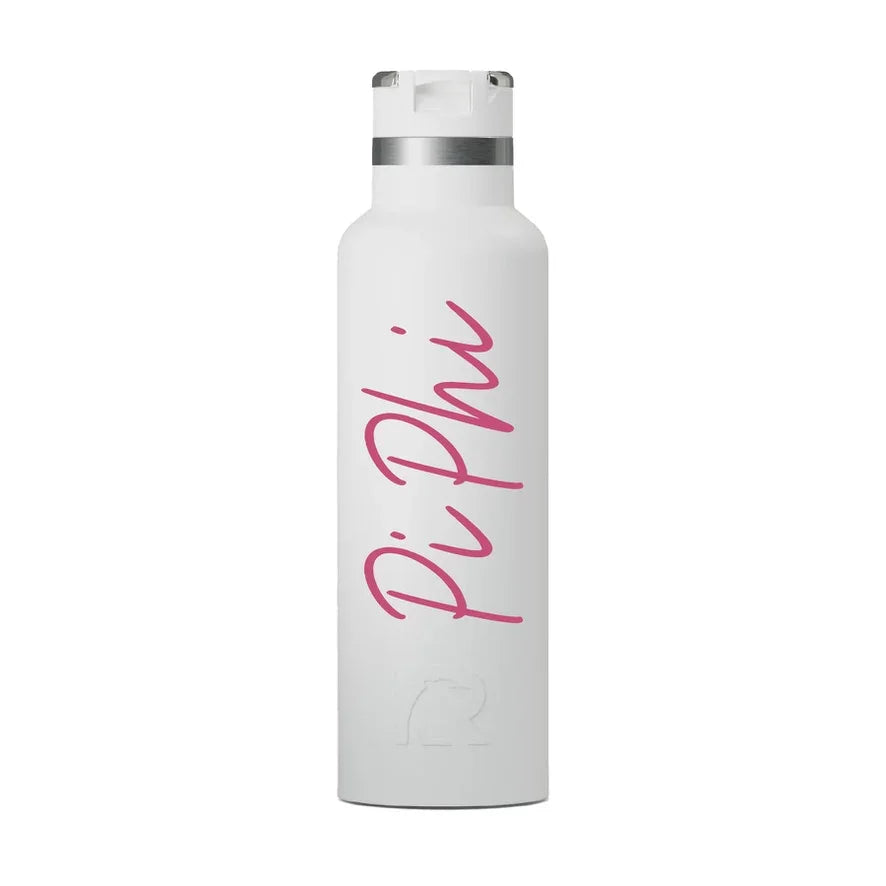 Pi Phi RTIC 20 oz Ceramic Lined Water Bottle Tumbler UV Print Berry