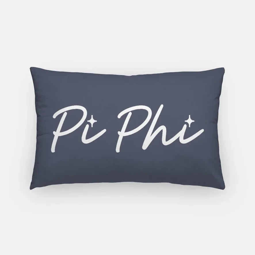 Pi Phi Script Lumbar Throw Pillow
