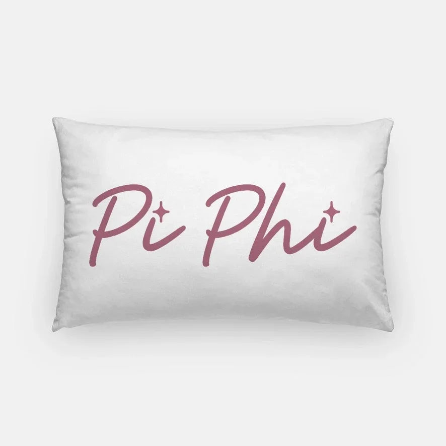 Pi Phi Script Lumbar Throw Pillow